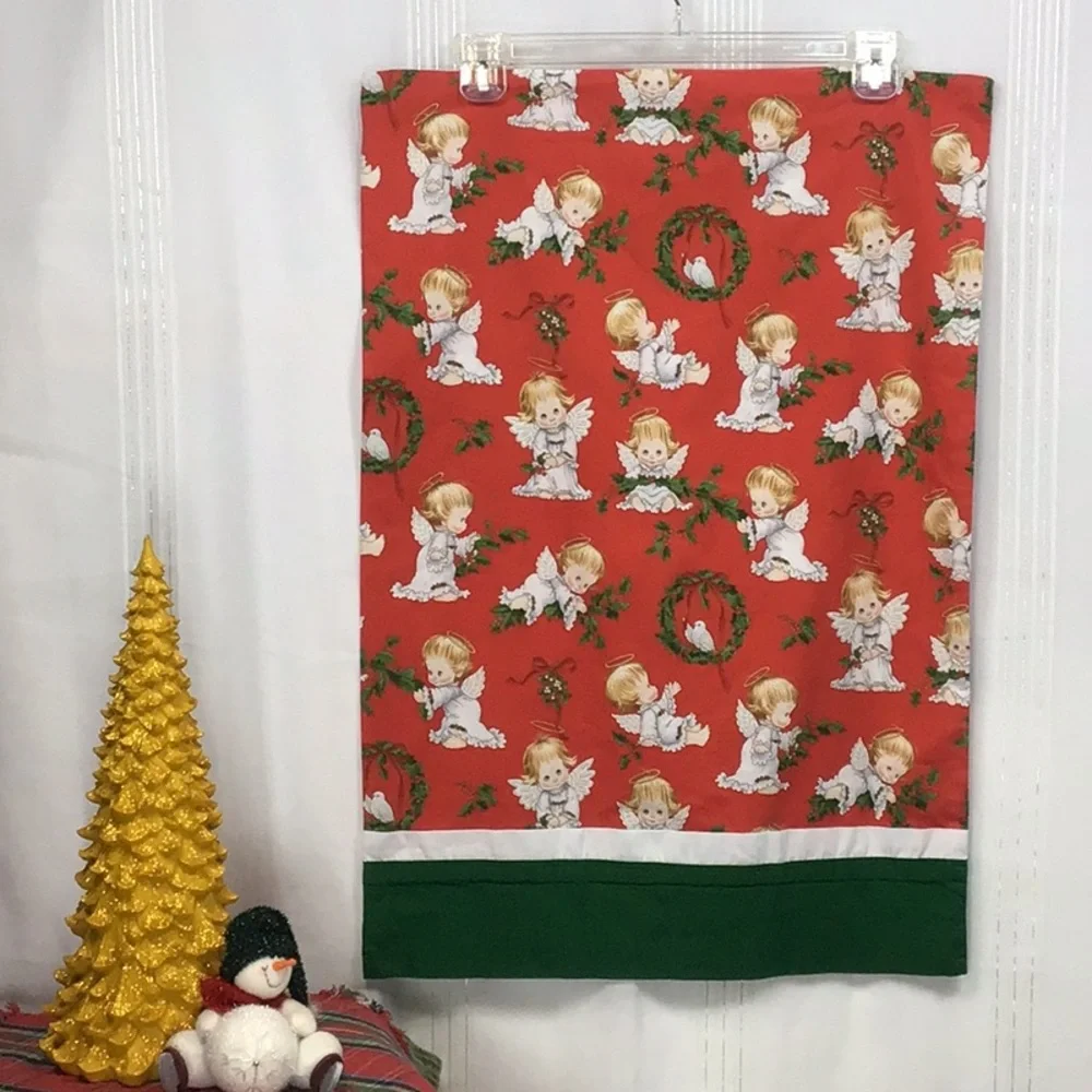 Vintage Elizabeth’s Studio Red Green White Handmade Holiday Pillowcase